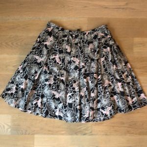 Club Monaco cotton black floral skirt size 6